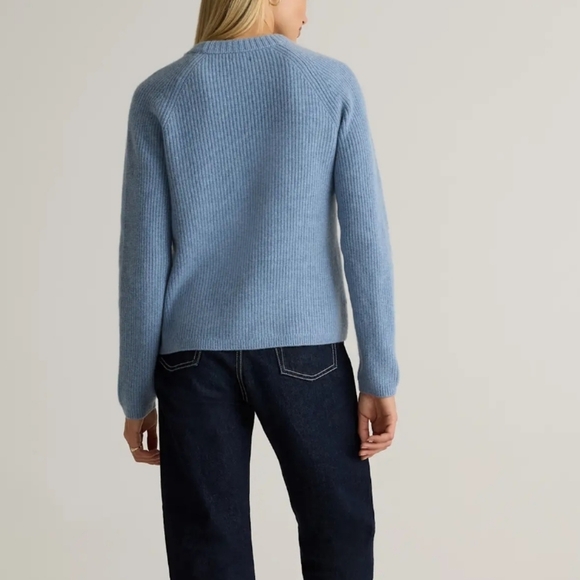 Quince 100% Mongolian Cashmere Fisherman Crewneck Sweater In Faded Denim - Picture 13 of 16